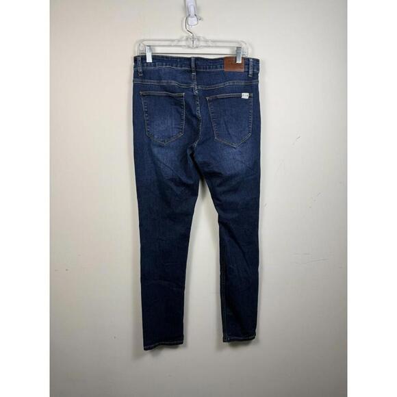 Barbell Apparel Denim Jeans Men 32x32 Dark Wash Straight Athletic Fit Stretch - Picture 2 of 7